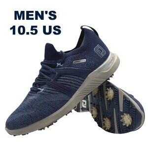 FootJoy HyperFlex Golf Shoes Mens 10.5 M Navy Blue Knit Spiked Athletic FJ
